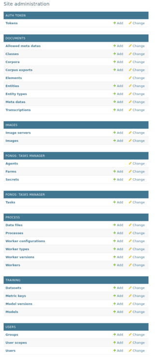 Administration modules