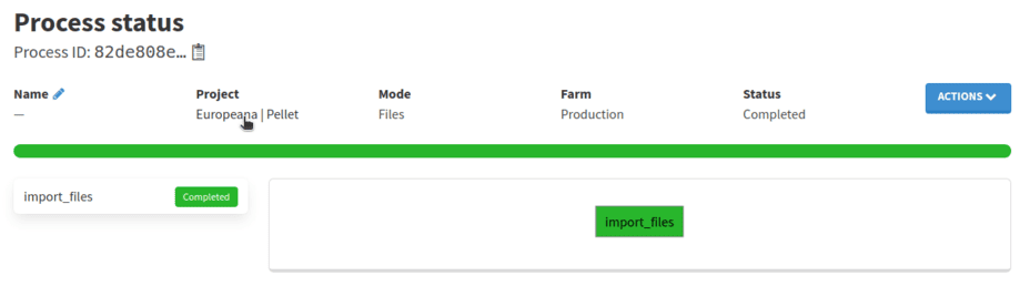 Navigate back to your project from the process page