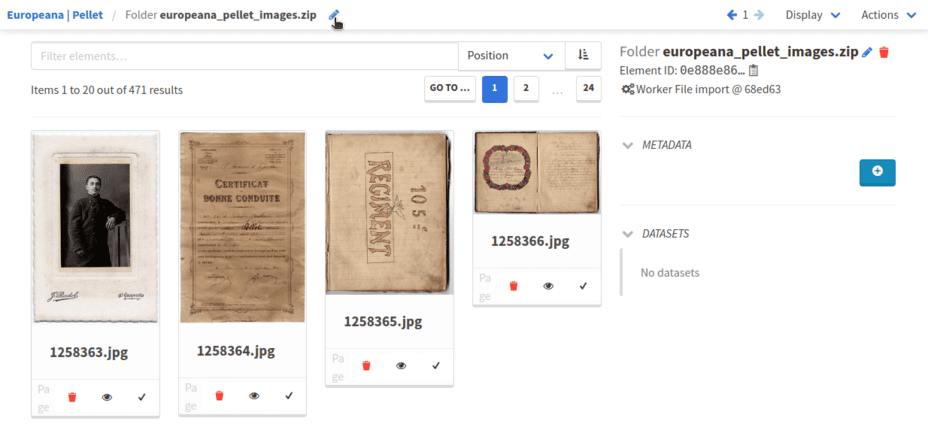 Browse the images from the imported folder