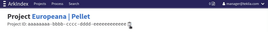 Find your project’s UUID on Arkindex