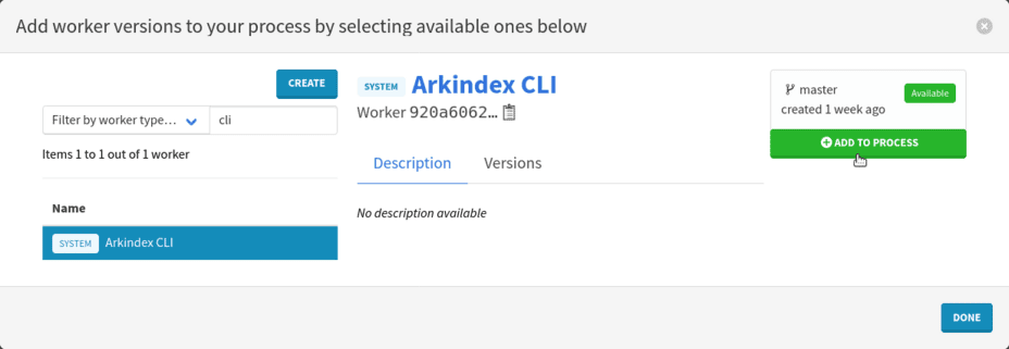 Select a worker version to create a new worker run