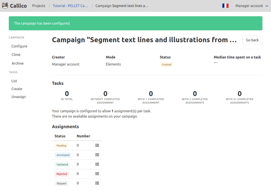 Callico’s campaign details page