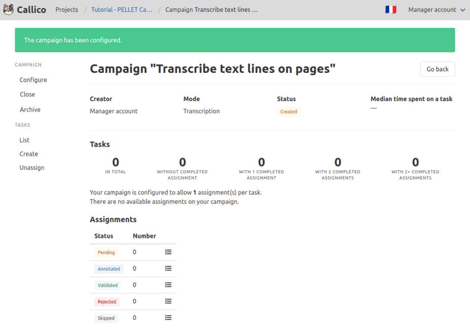 Callico’s campaign details page