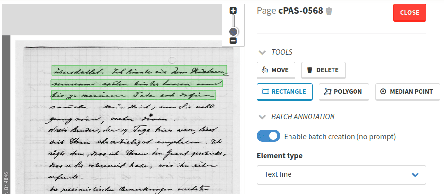 Example usage of the batch annotation mode