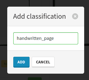The classification modal window