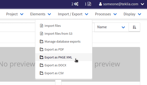 project actions