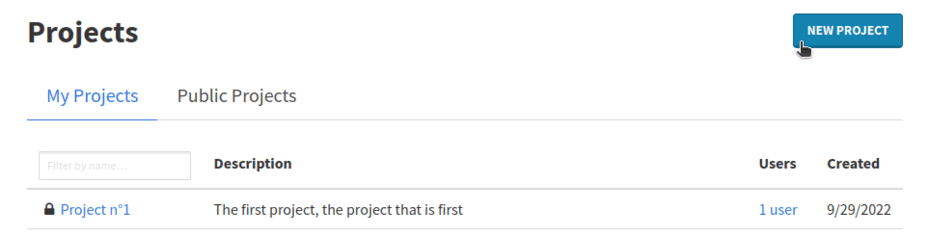 Create a new project on Arkindex