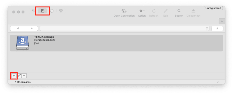 Create new connection in cyberduck