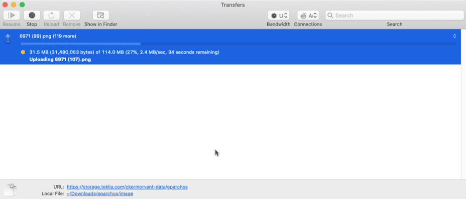 Import files in cyberduck