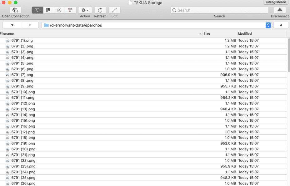 Check imported files in cyberduck