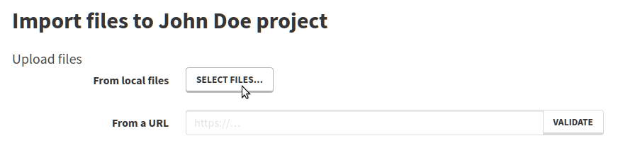 Select and upload local files