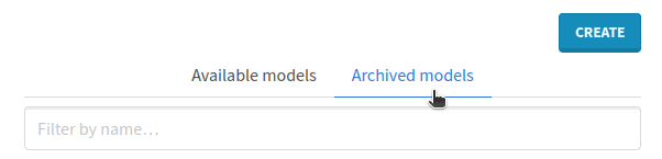 Archived models tab in models list