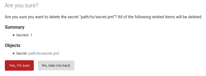 Confirmation page