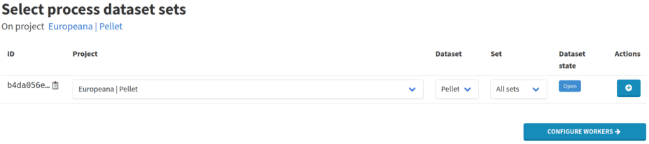 Select the dataset and its sets