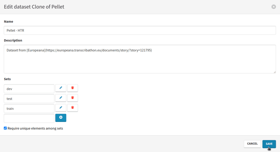 Rename your cloned dataset