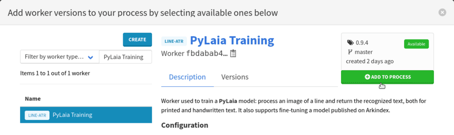 Add the Pylaia Training worker to the process