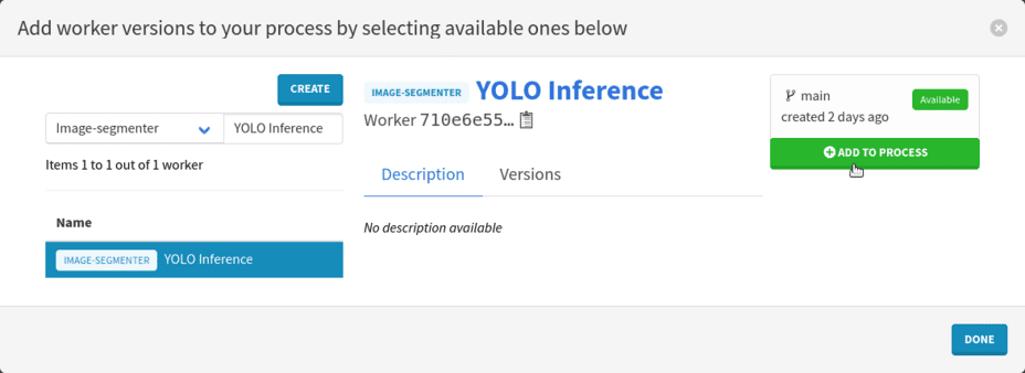 Add the YOLO Inference worker to the process