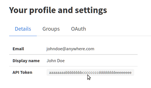 Profile page