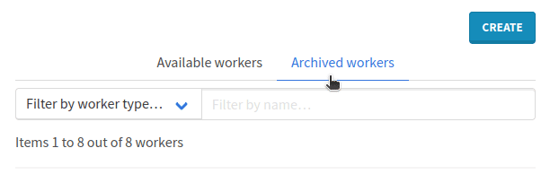 Archived workers tab in workers list