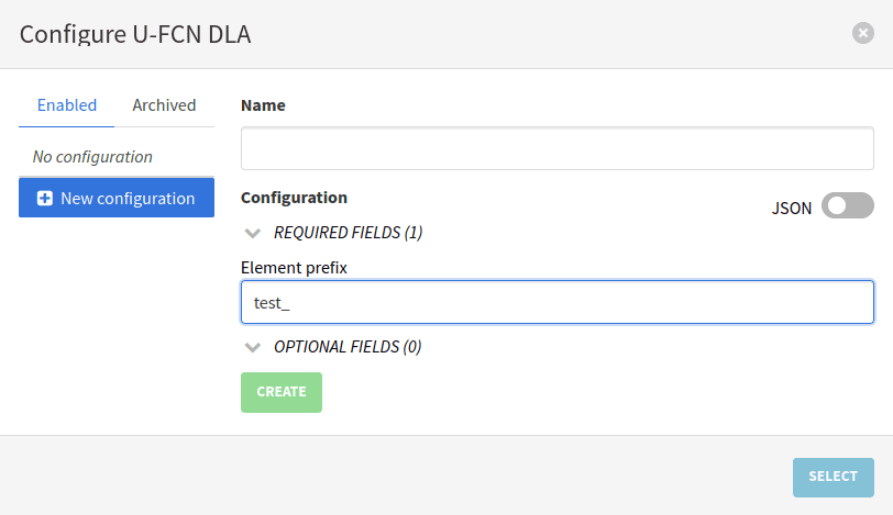 Example user configuration