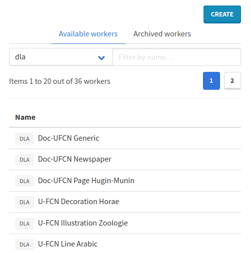 Workers list filtered by type