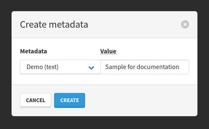 Create a metadata on an element