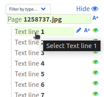 Highlight a text line element on a page