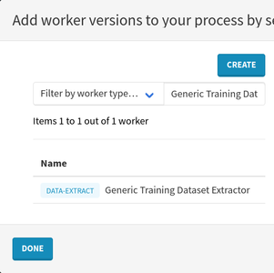 Search for the Generic Training Dataset Extractor worker