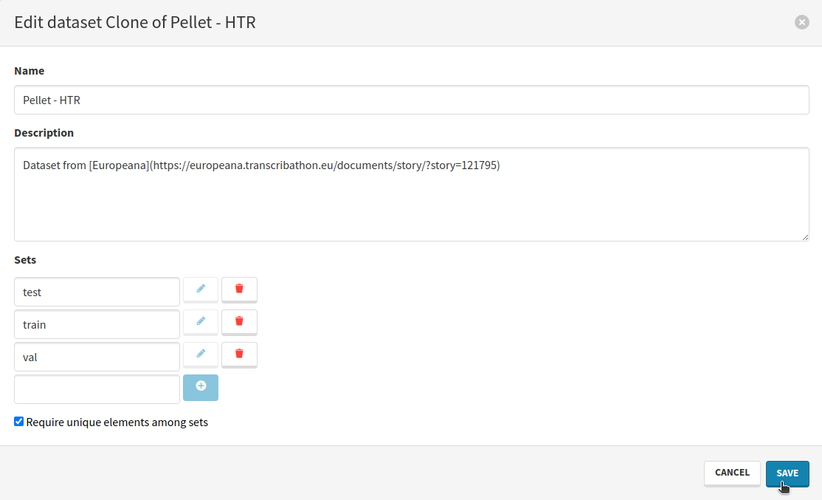 Rename your cloned dataset