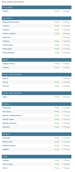 Administration modules